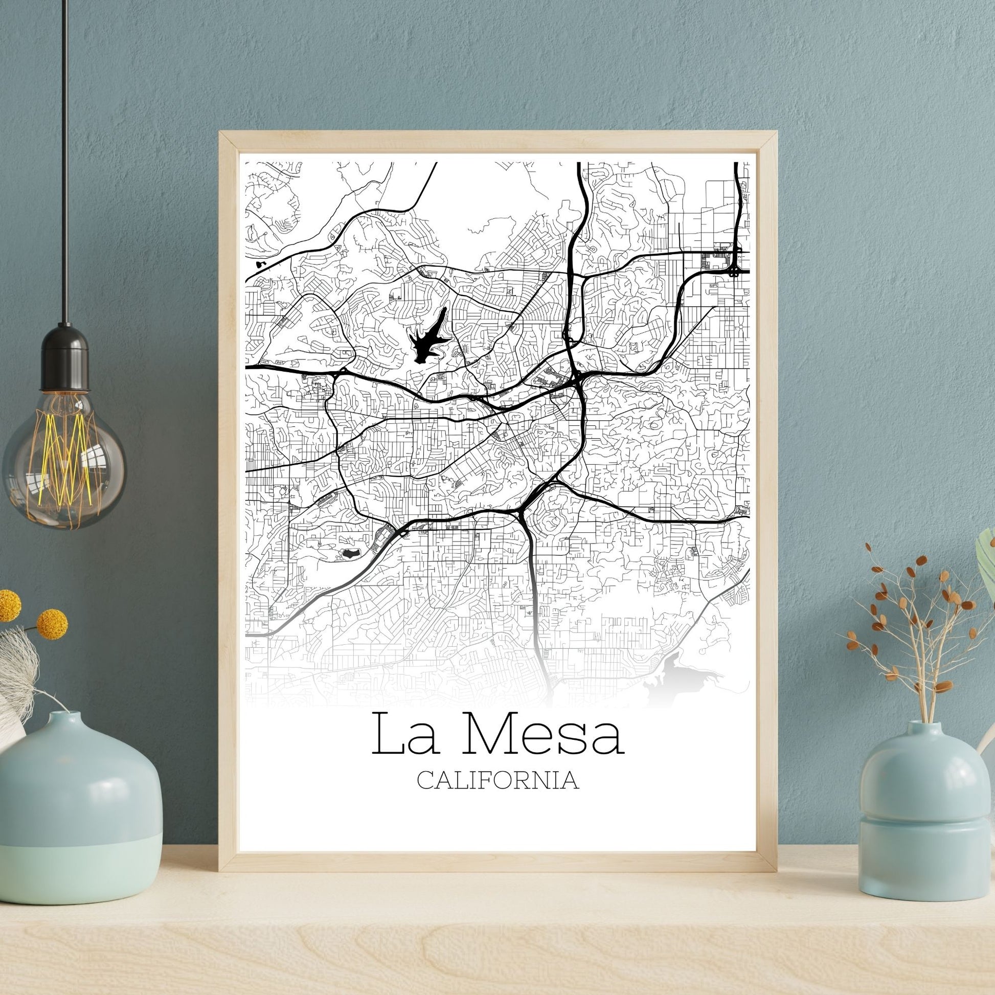 La Mesa California City Map Poster - GroovyGrove