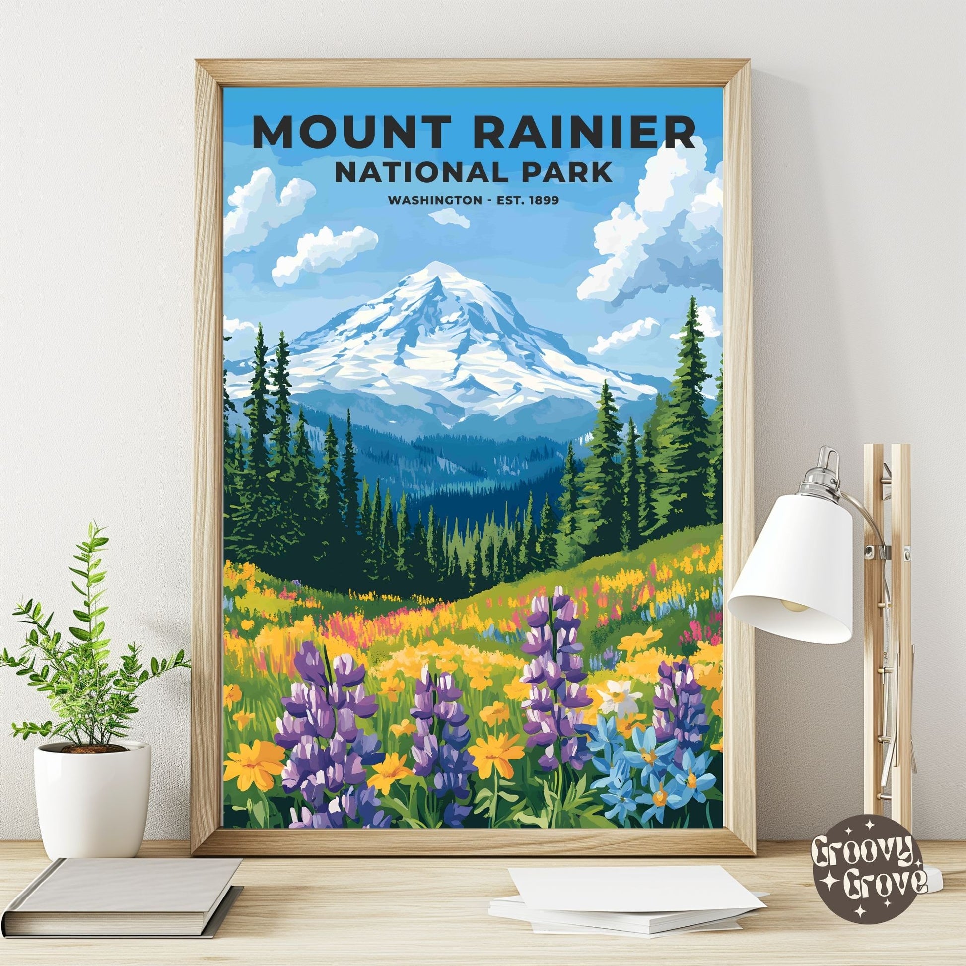 Mount Rainier National Park Poster - GroovyGrove