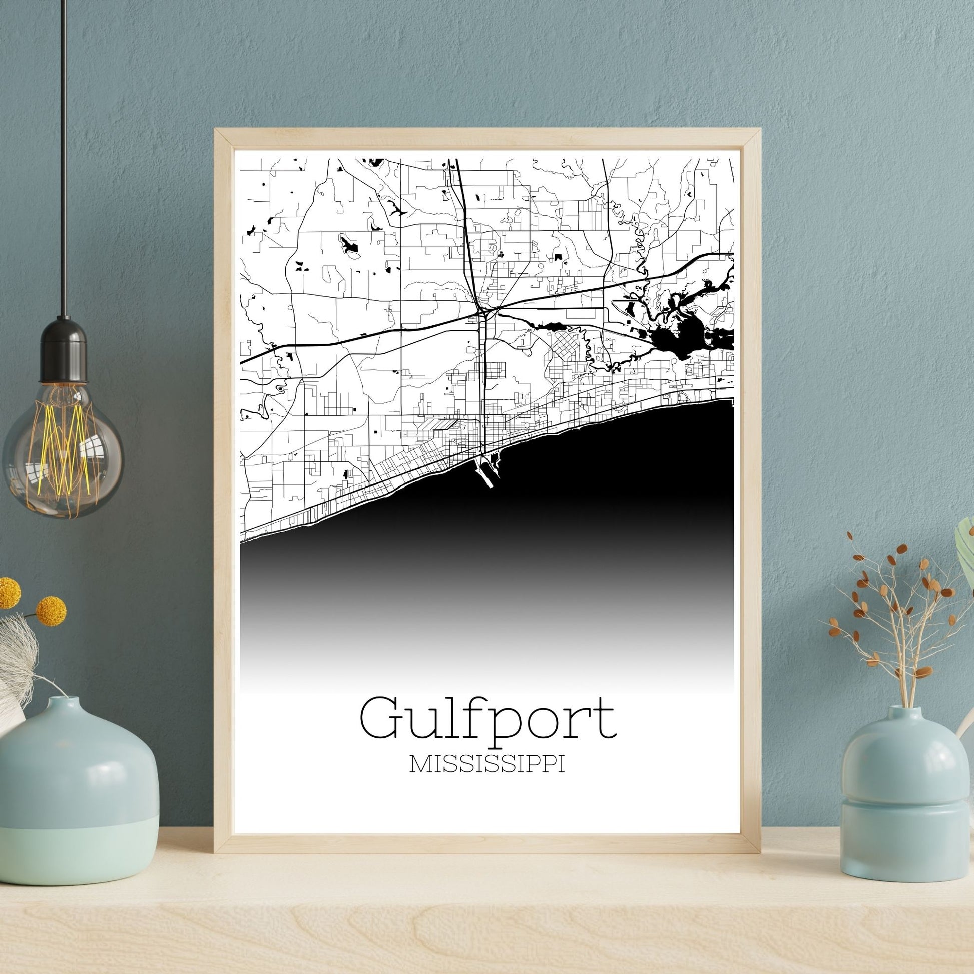 Gulfport Mississippi City Map Poster - GroovyGrove