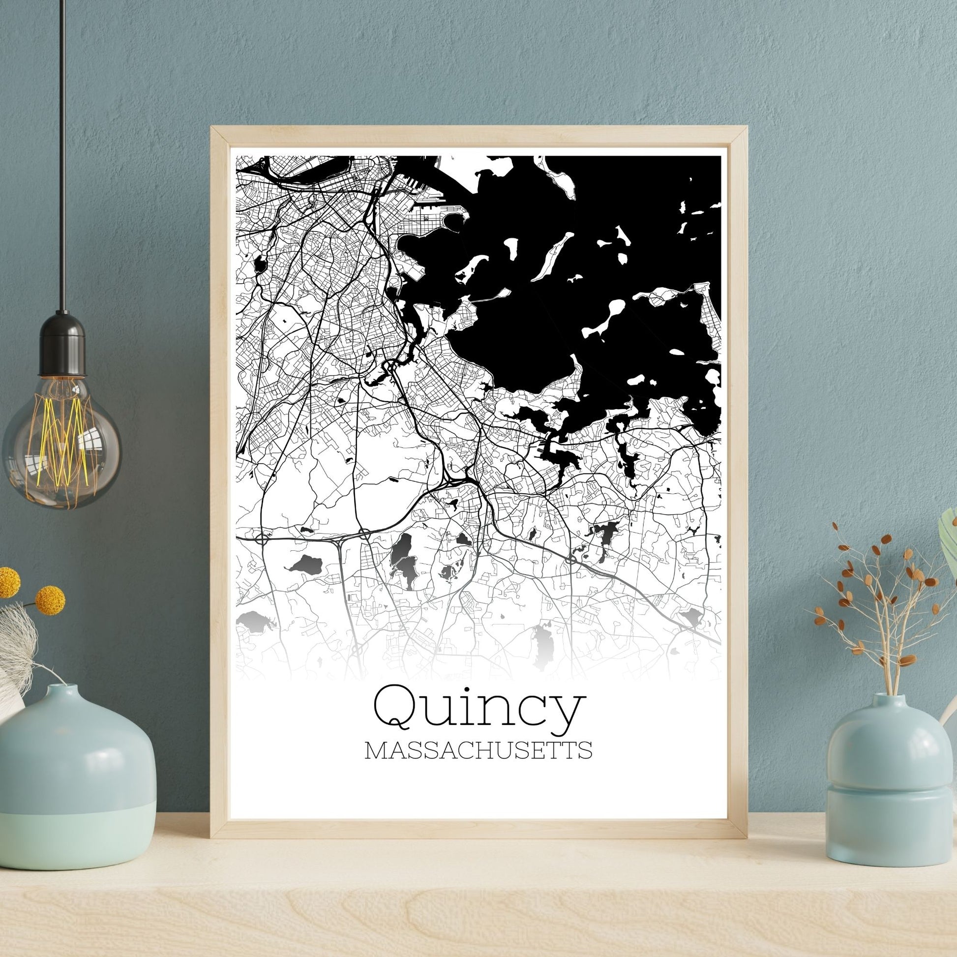 Quincy Massachusetts City Map Poster - GroovyGrove