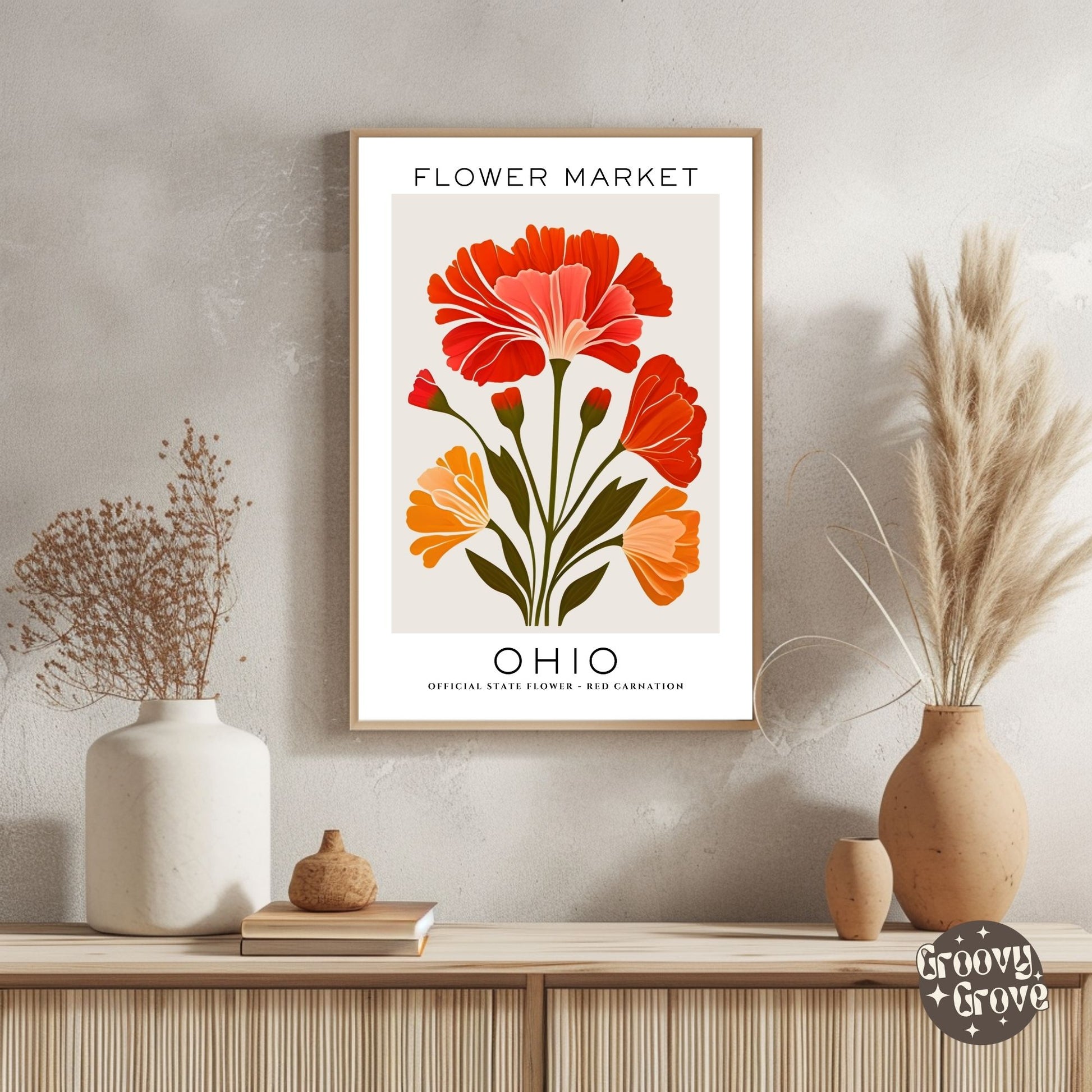 Ohio Flower Market Poster - GroovyGrove