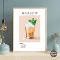 Mint Julep Retro Cocktail Poster - GroovyGrove