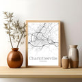 Charlottesville Virginia City Map Poster - GroovyGrove