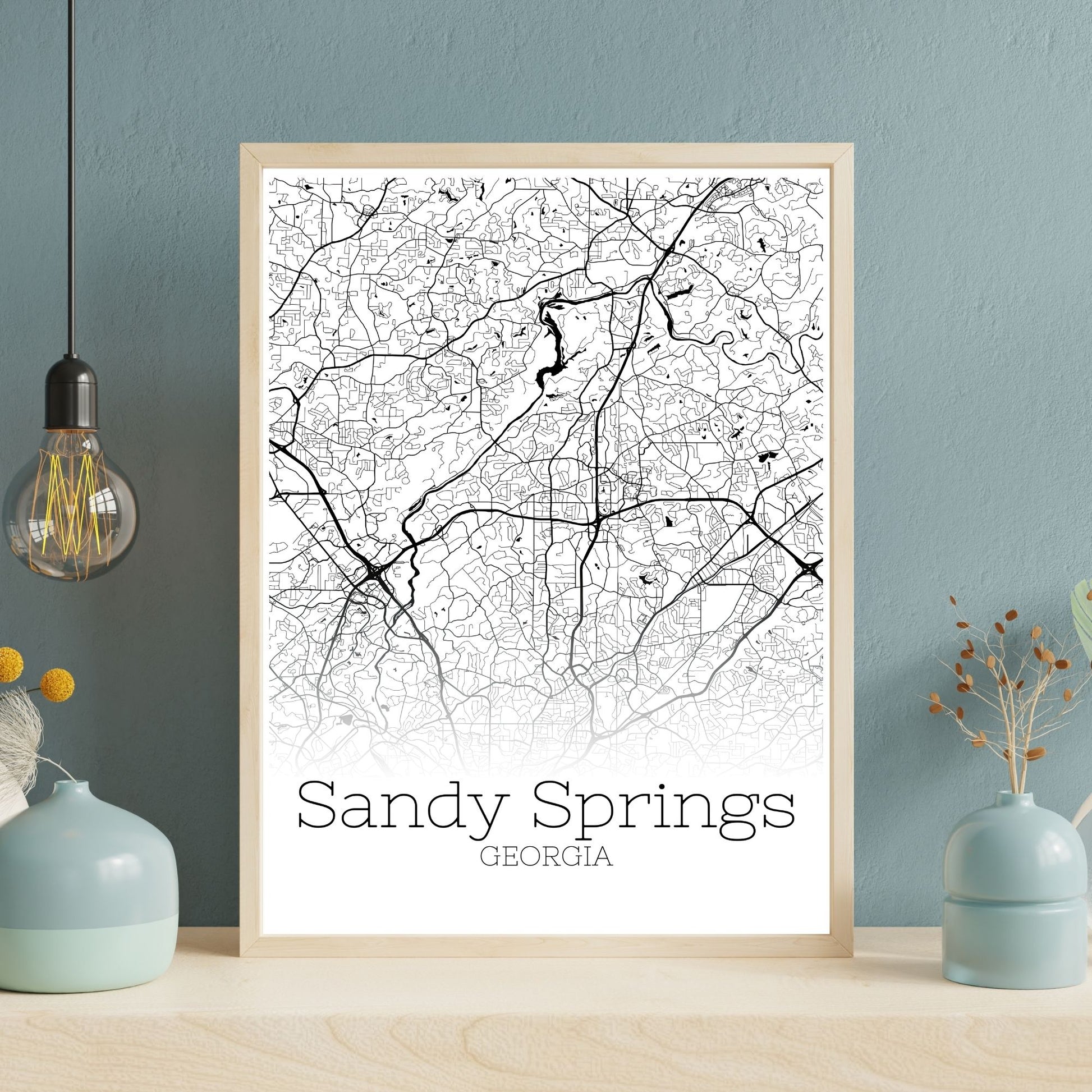 Sandy Springs Georgia City Map Poster - GroovyGrove