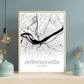 Jeffersonville Indiana City Map Poster - GroovyGrove