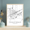 Grand Island Nebraska City Map Poster - GroovyGrove