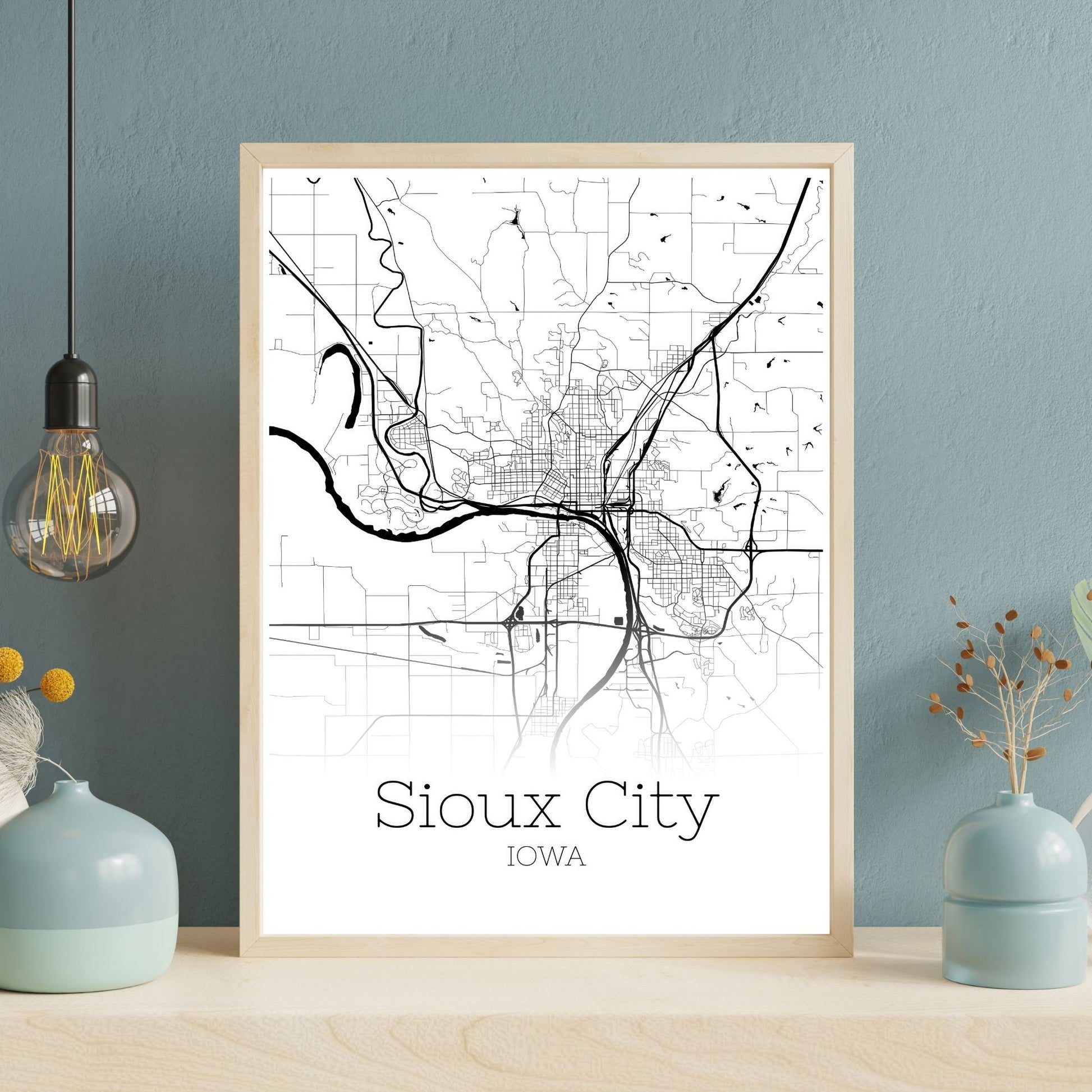 Sioux City Iowa Map Poster - GroovyGrove