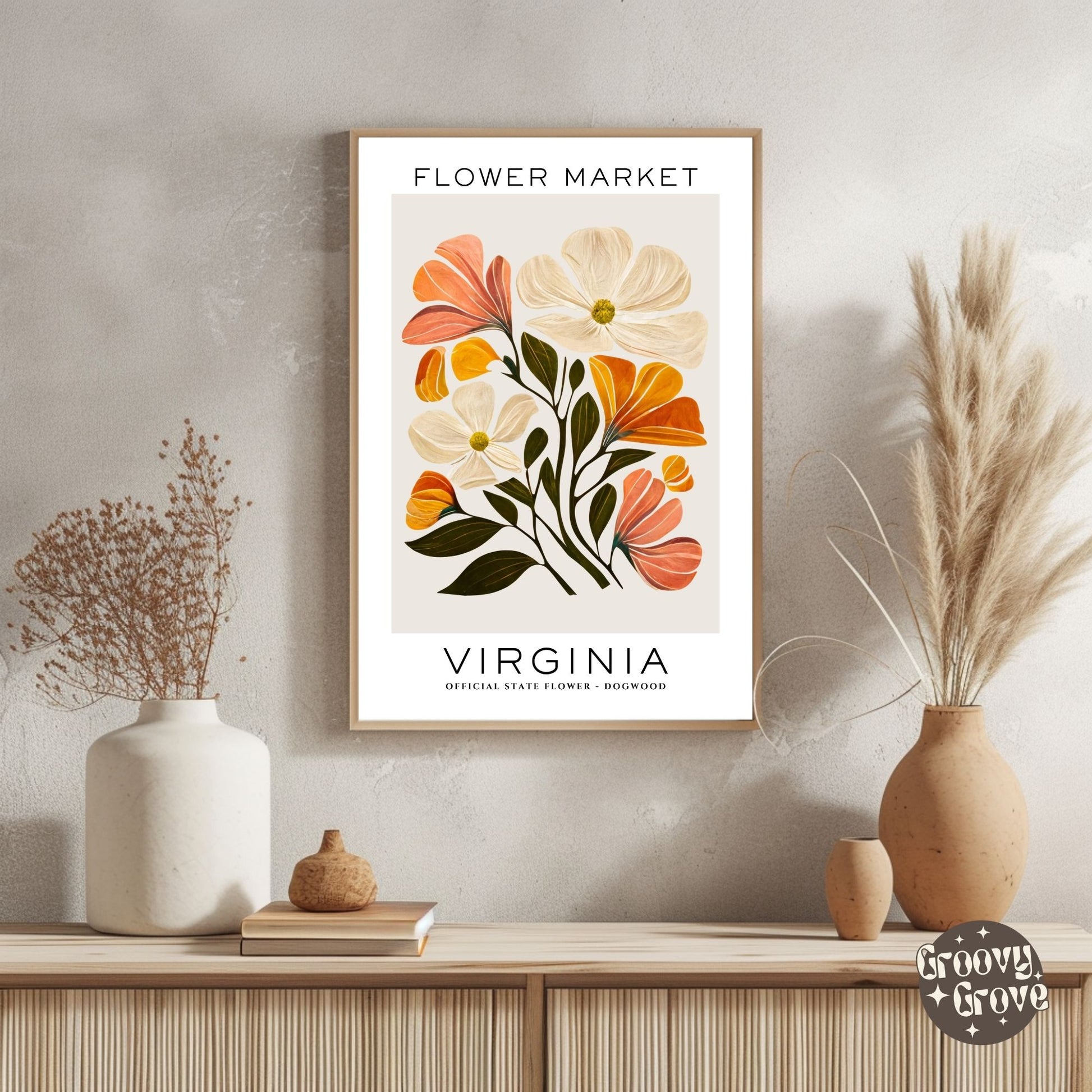 Virginia Flower Market Poster - GroovyGrove