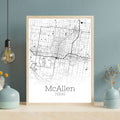 Mcallen Texas City Map Poster - GroovyGrove