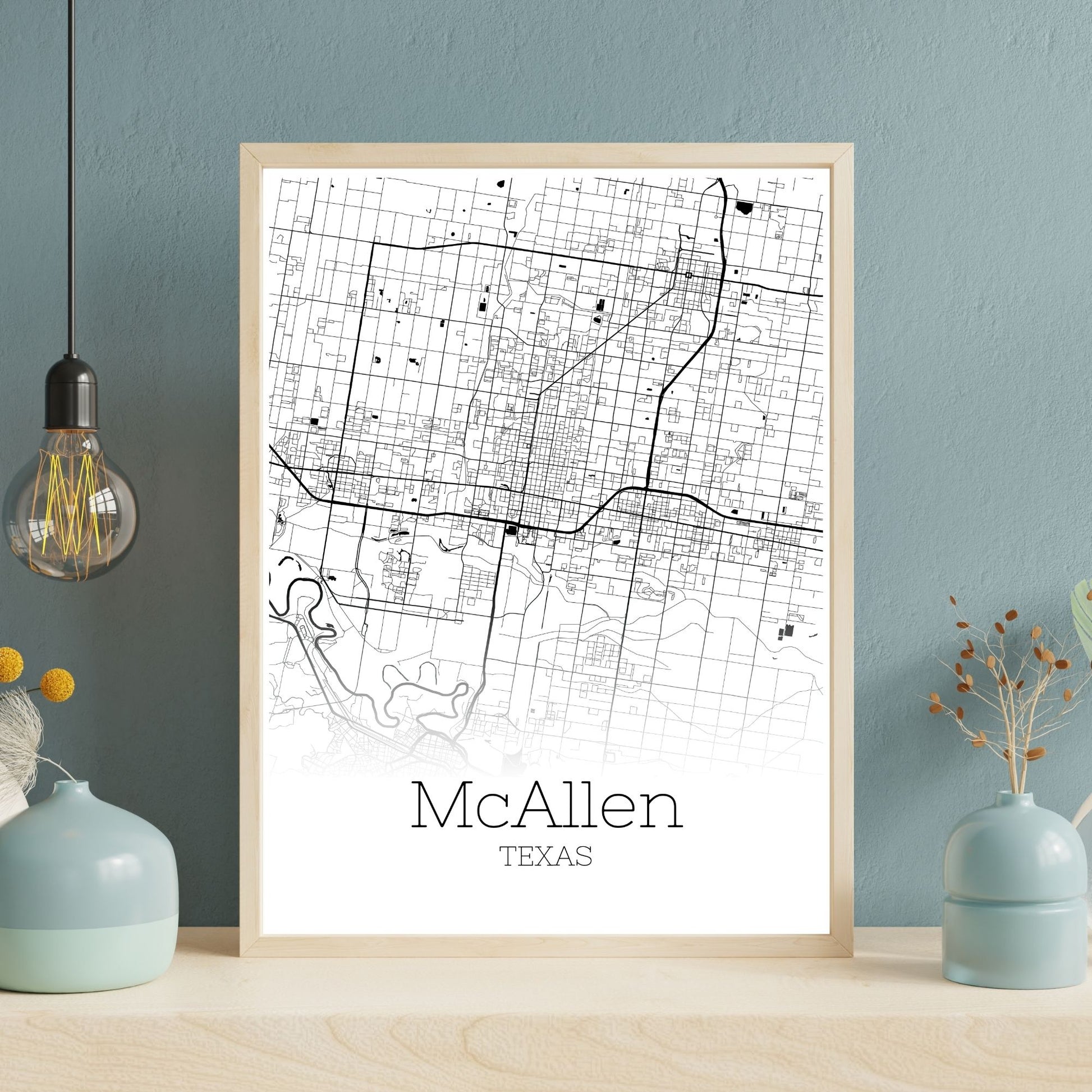 Mcallen Texas City Map Poster - GroovyGrove