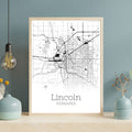 Lincoln Nebraska City Map Poster - GroovyGrove