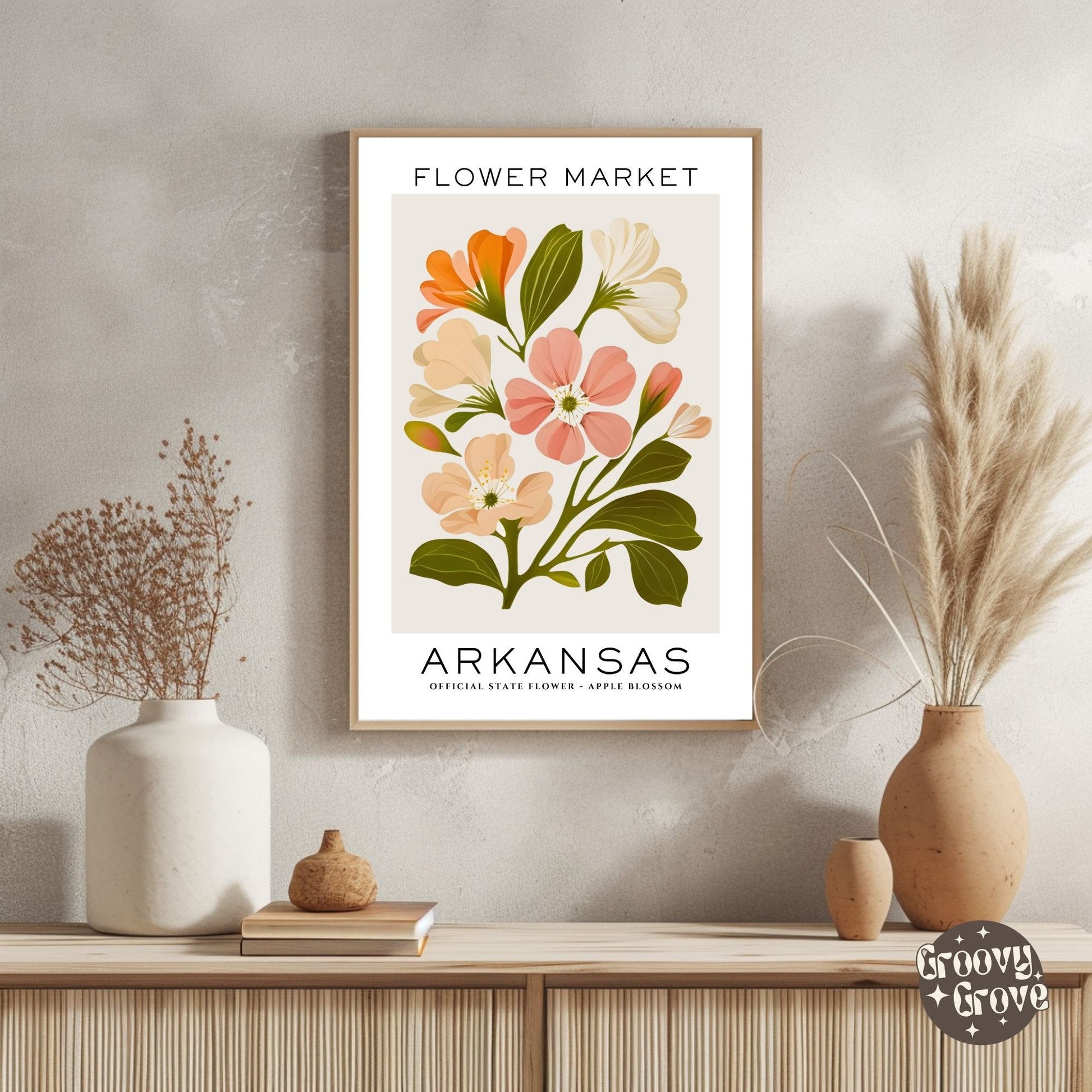 Arkansas Flower Market Poster - GroovyGrove