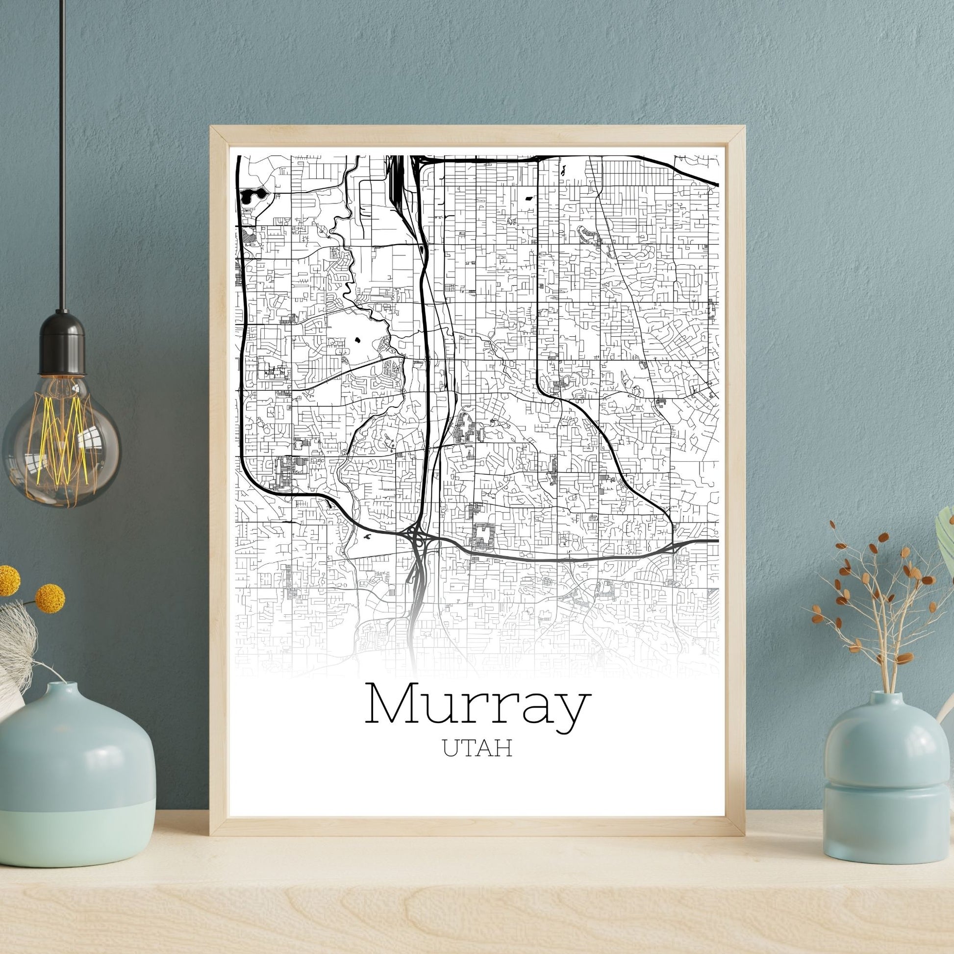 Murray Utah City Map Poster - GroovyGrove