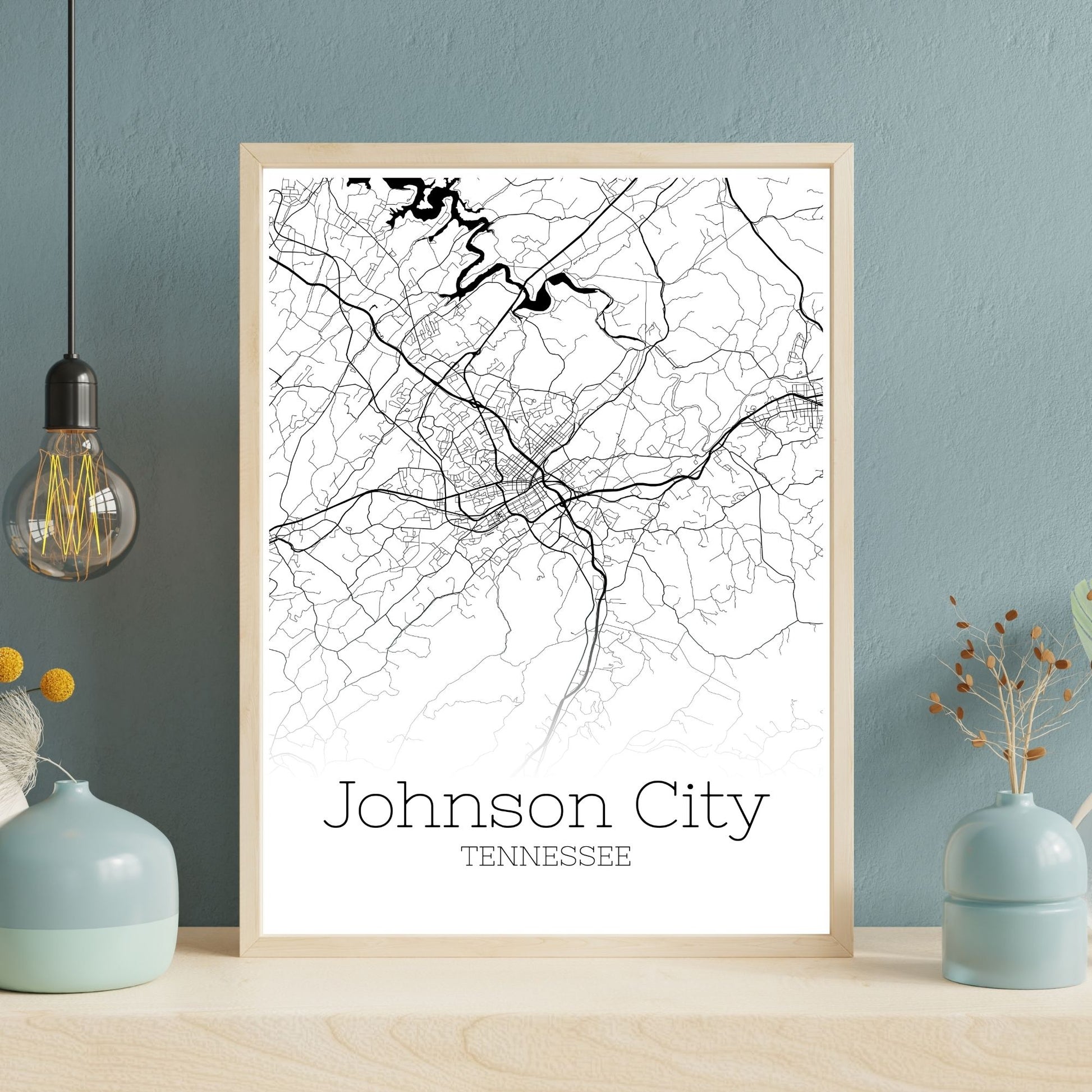 Johnson City Tennessee Map Poster - GroovyGrove