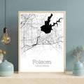 Folsom California City Map Poster - GroovyGrove