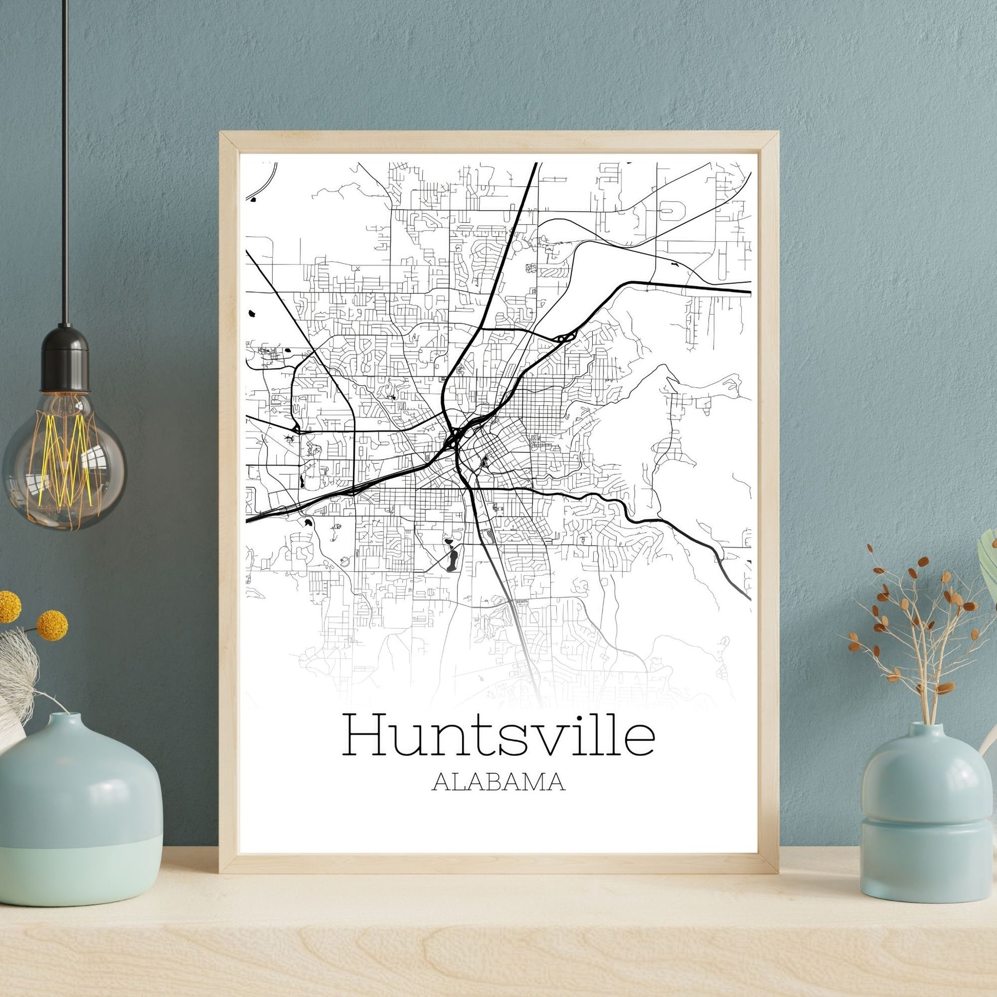 Huntsville Alabama City Map Poster - GroovyGrove