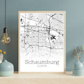 Schaumburg Illinois City Map Poster - GroovyGrove