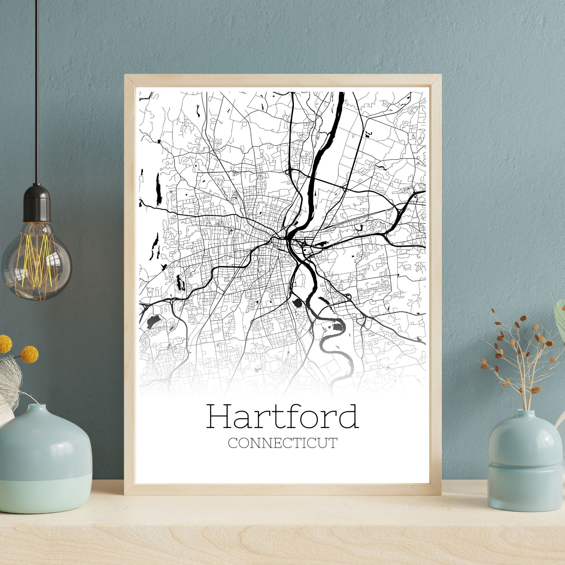 Hartford Connecticut City Map Poster - GroovyGrove