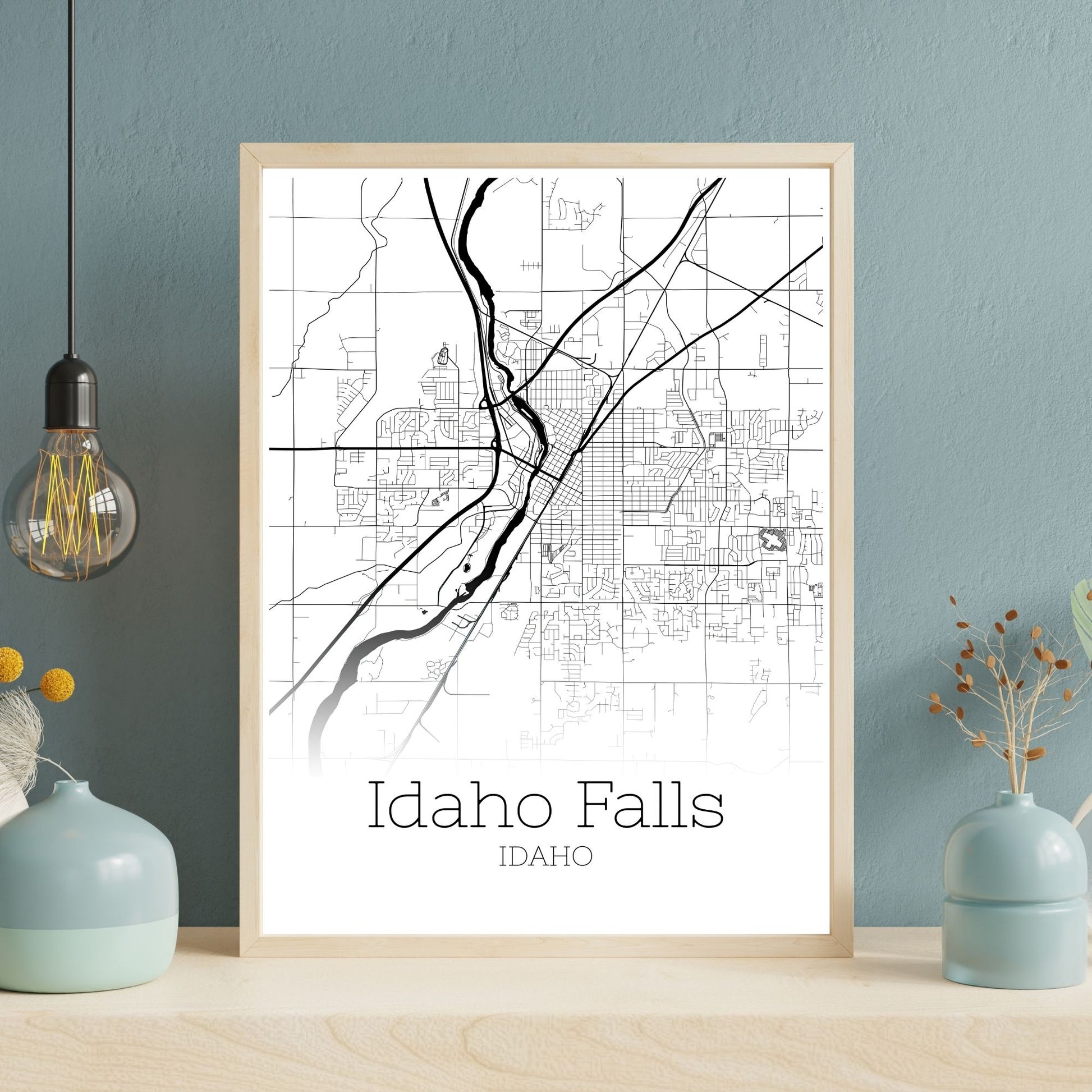 Idaho Falls Idaho City Map Poster - GroovyGrove