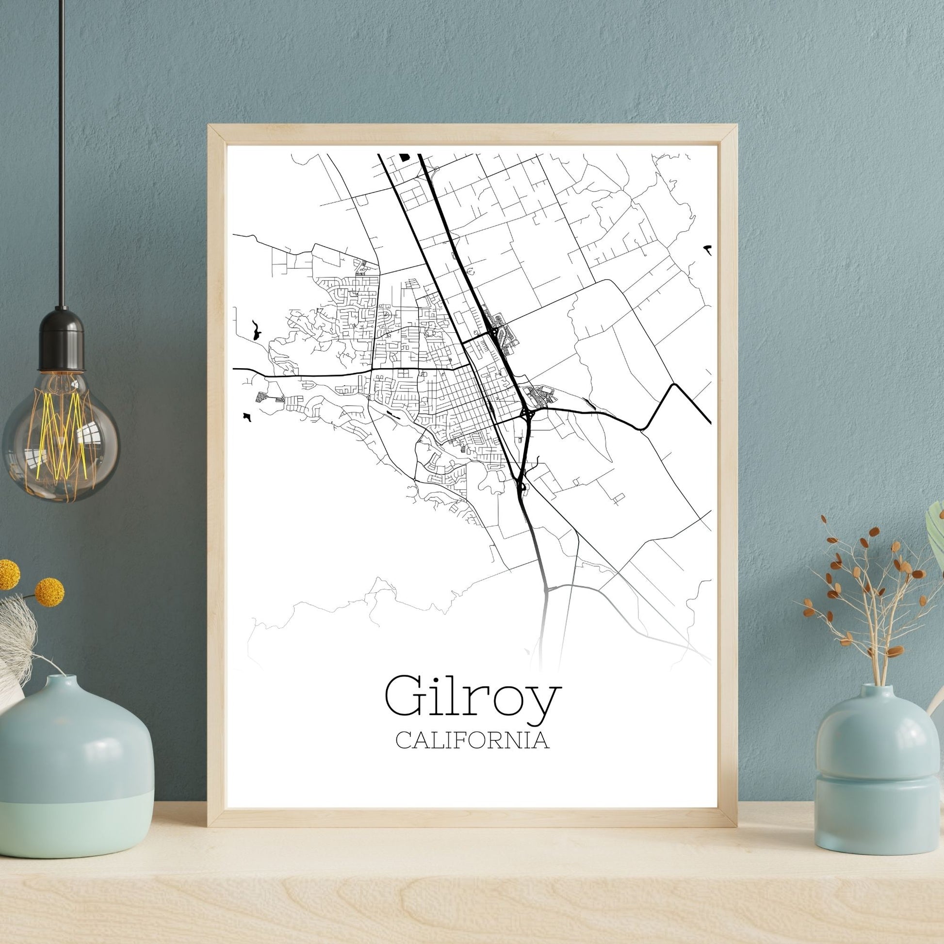 Gilroy California City Map Poster - GroovyGrove