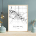 Waterloo Iowa City Map Poster - GroovyGrove