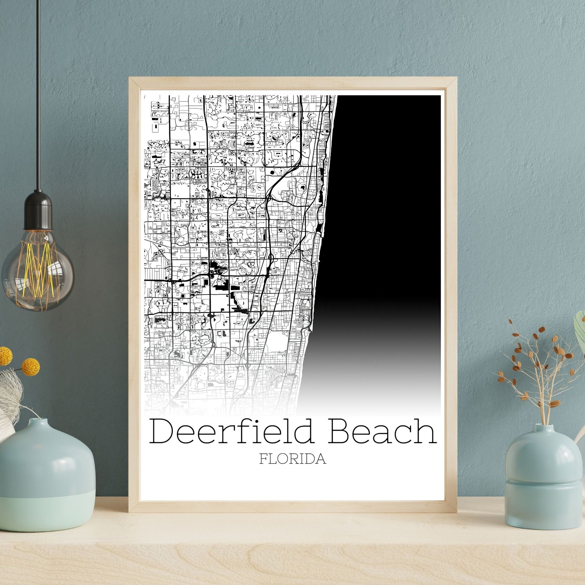 Deerfield Beach Florida City Map Poster - GroovyGrove