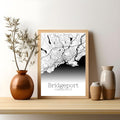 Bridgeport Connecticut City Map Poster - GroovyGrove