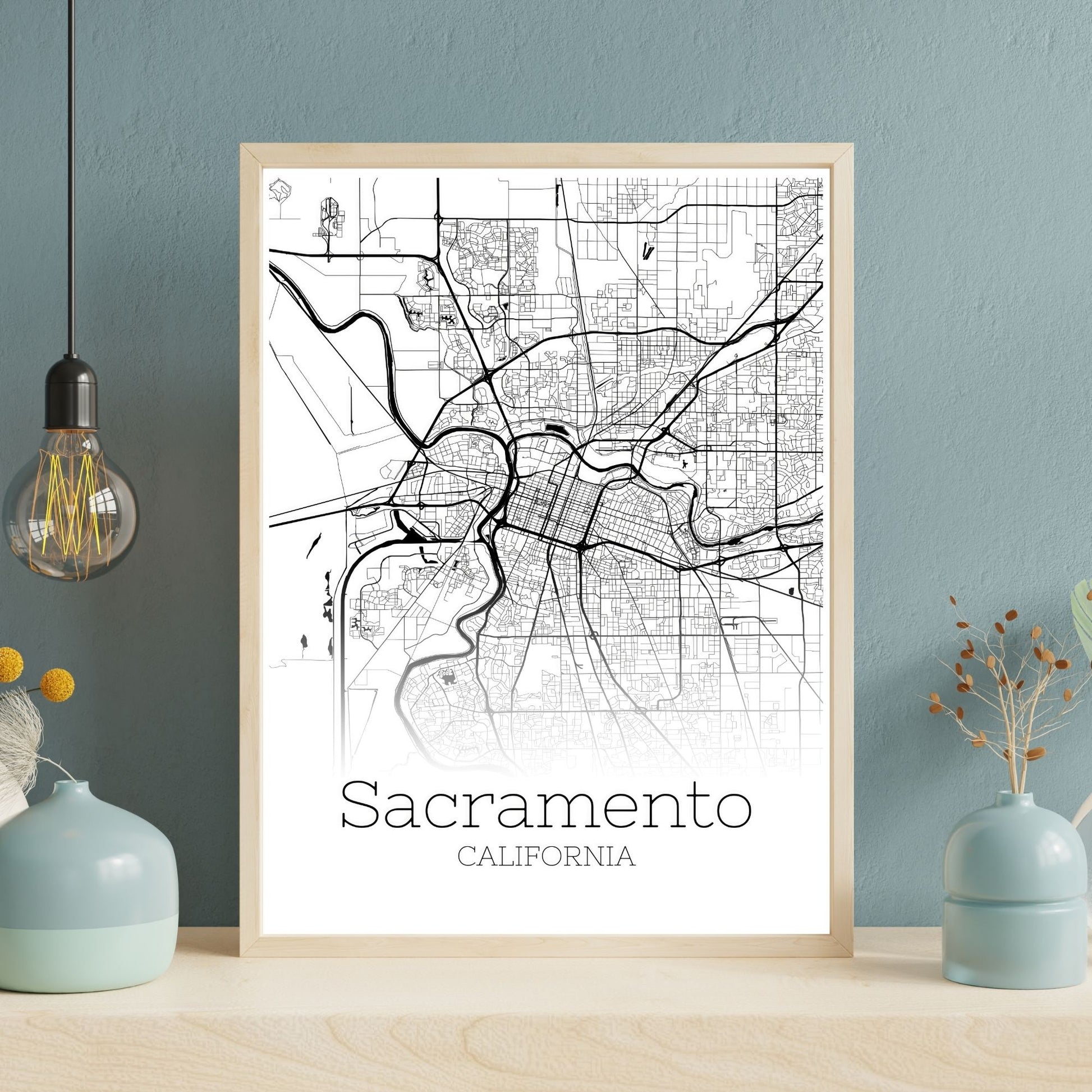 Sacramento California City Map Poster - GroovyGrove