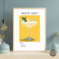 White Lady Retro Cocktail Poster - GroovyGrove