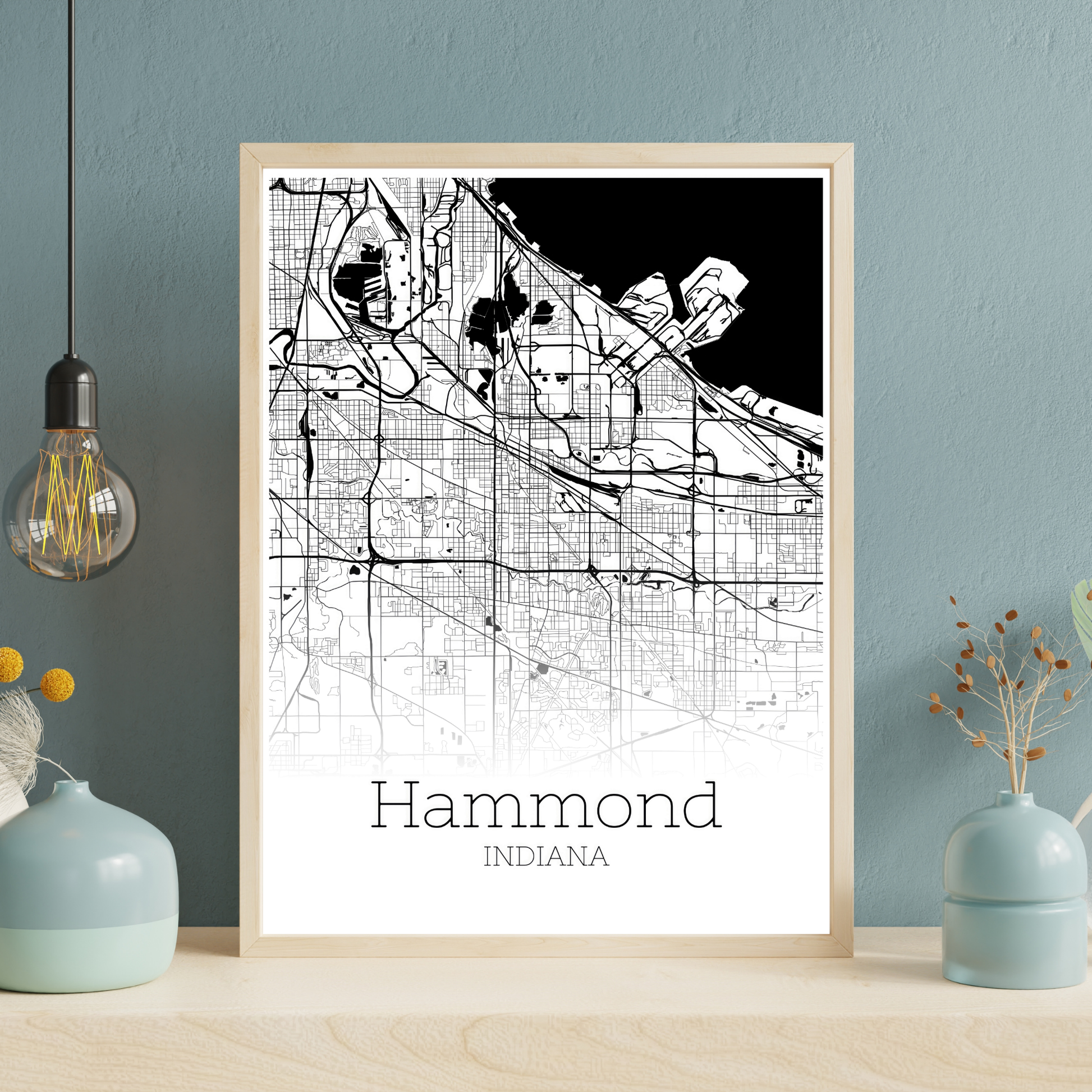 Hammond Indiana City Map Poster - GroovyGrove