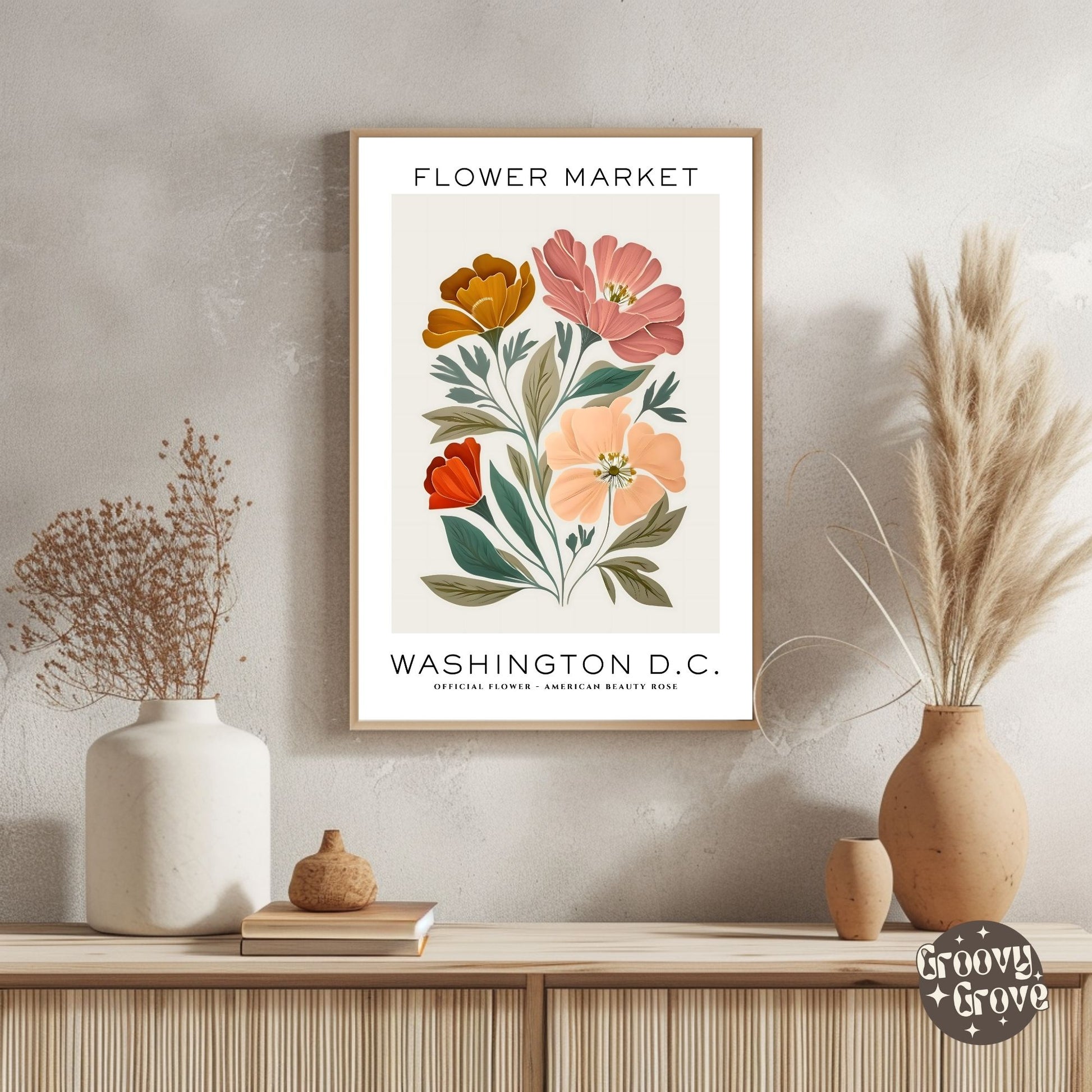 Washington D.C Flower Market Poster - GroovyGrove