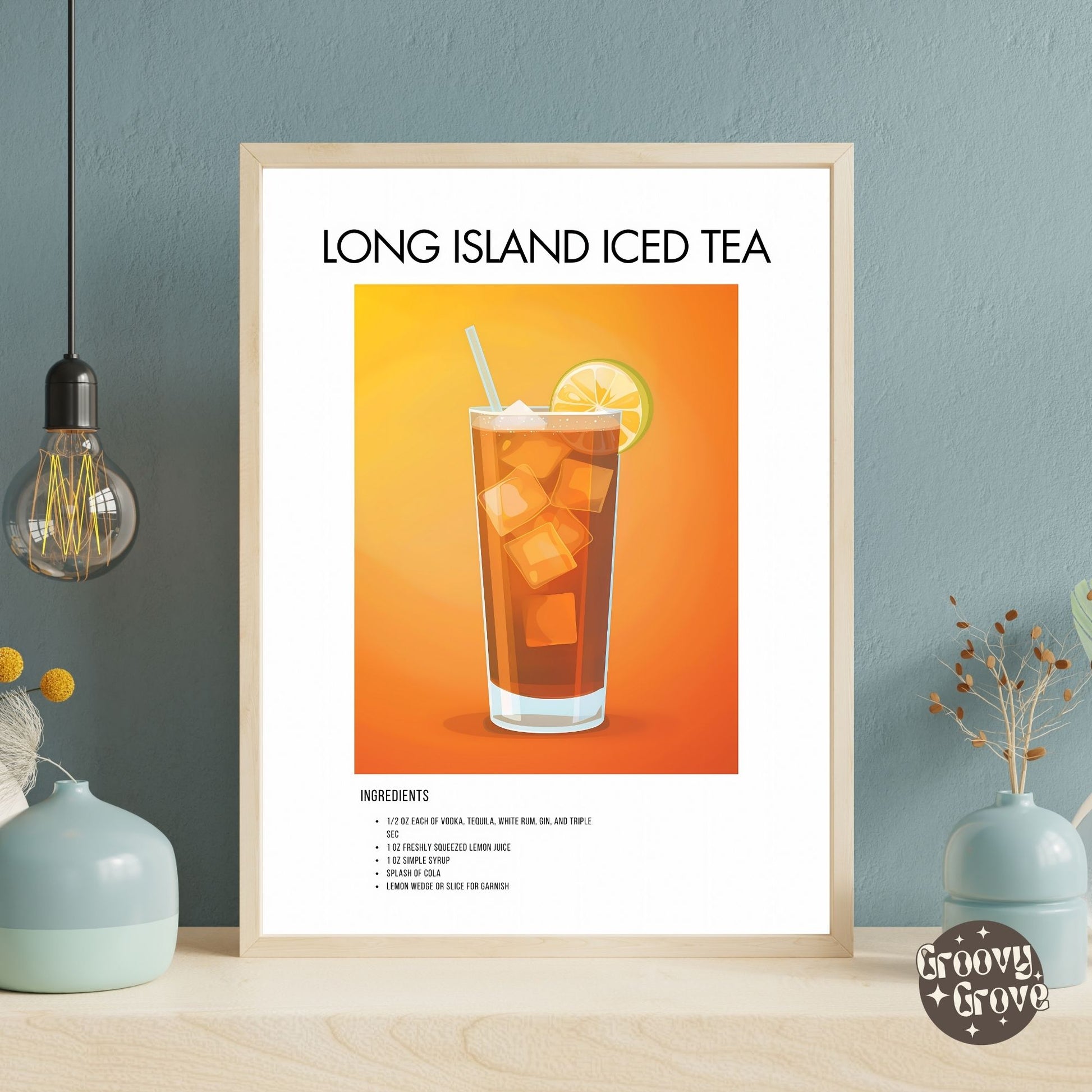 Long Island Iced Tea Retro Cocktail Poster - GroovyGrove