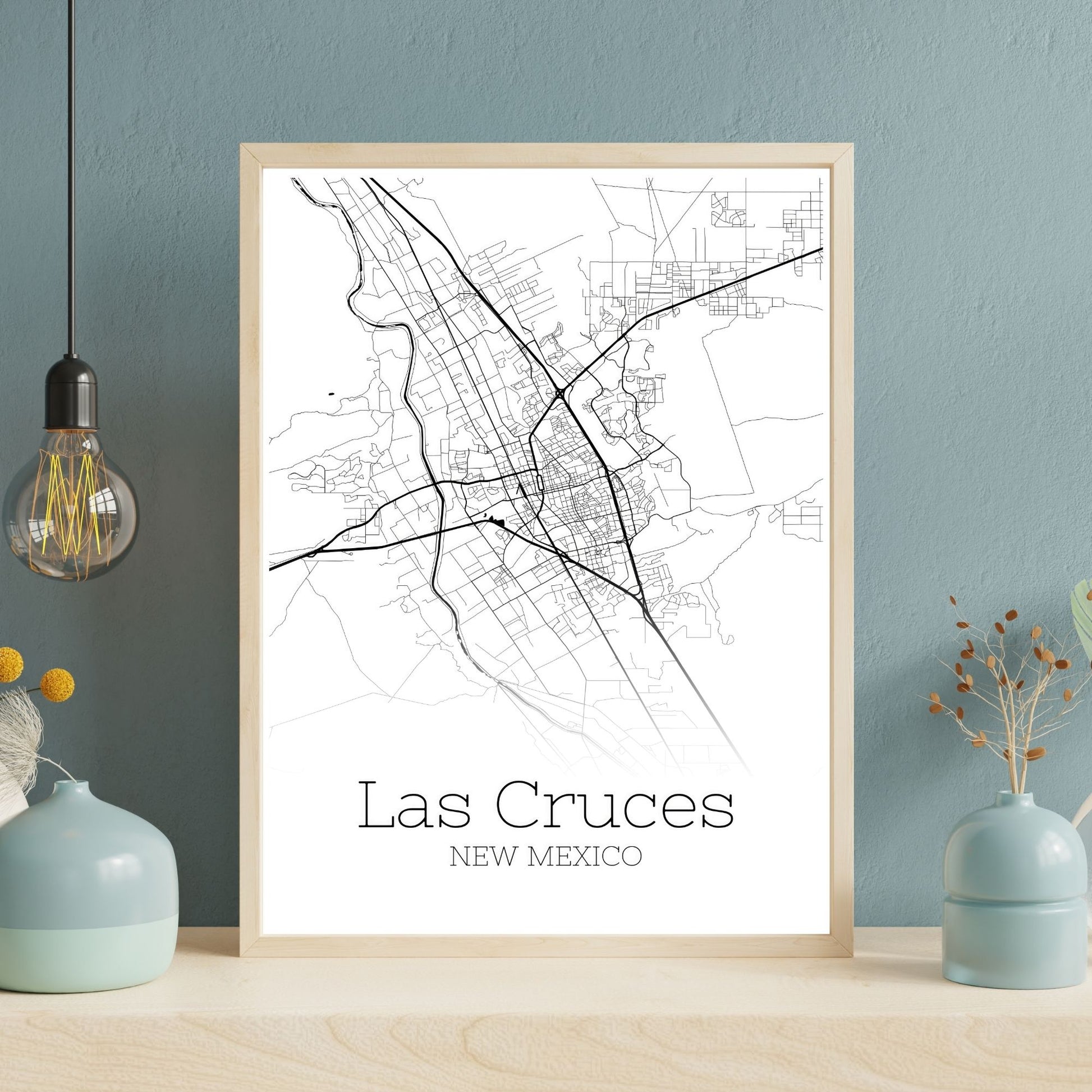 Las Cruces New Mexico City Map Poster - GroovyGrove