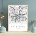 San Antonio Texas City Map Poster - GroovyGrove