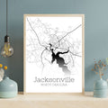 Jacksonville North Carolina City Map Poster - GroovyGrove