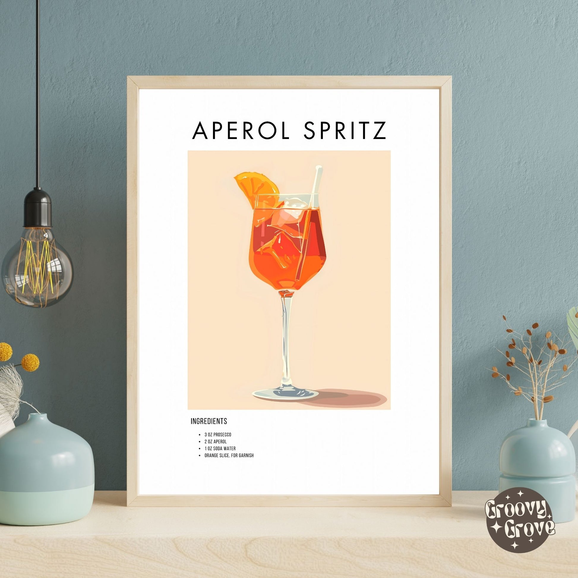 Aperol Spritz Retro Cocktail Poster - GroovyGrove