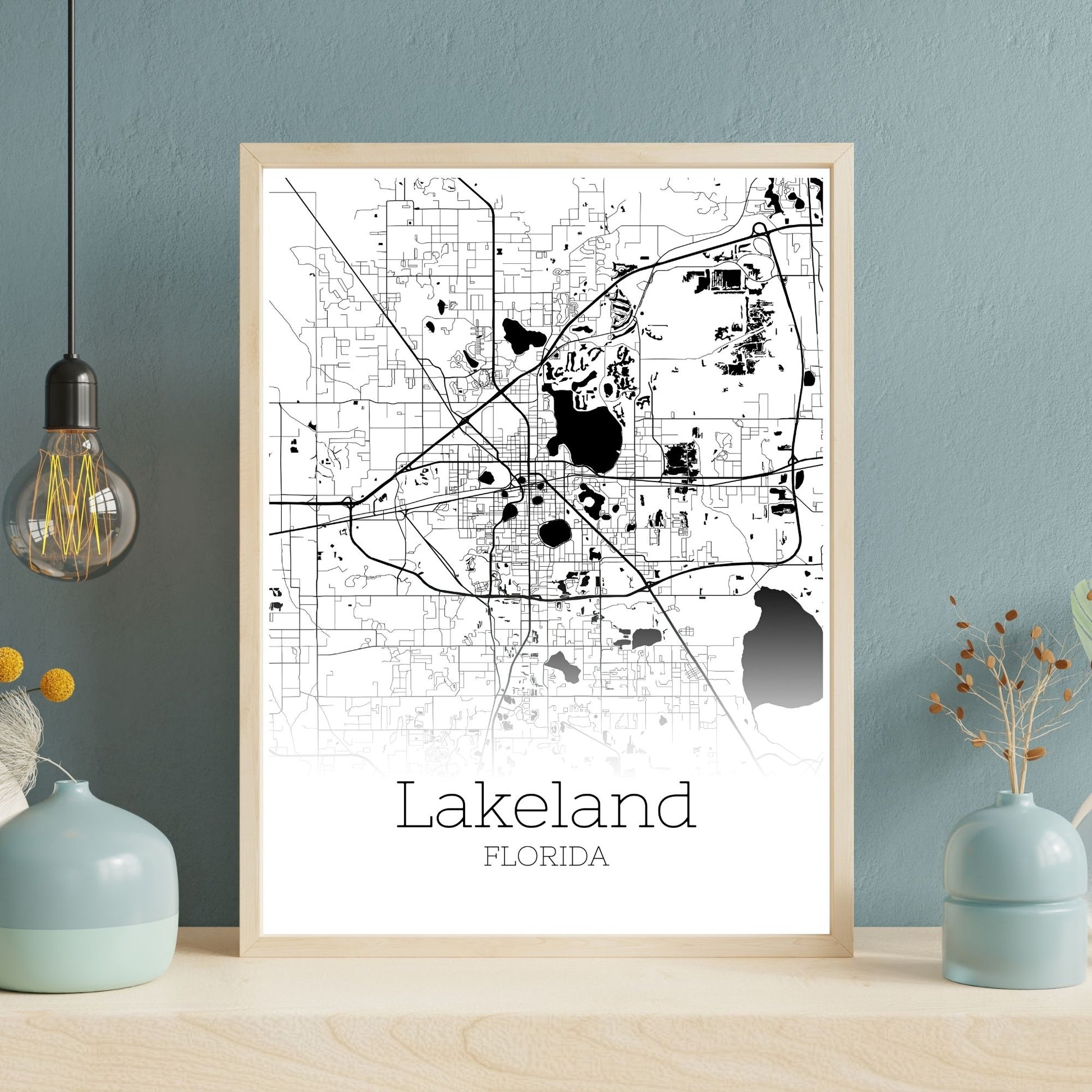 Lakeland Florida City Map Poster - GroovyGrove