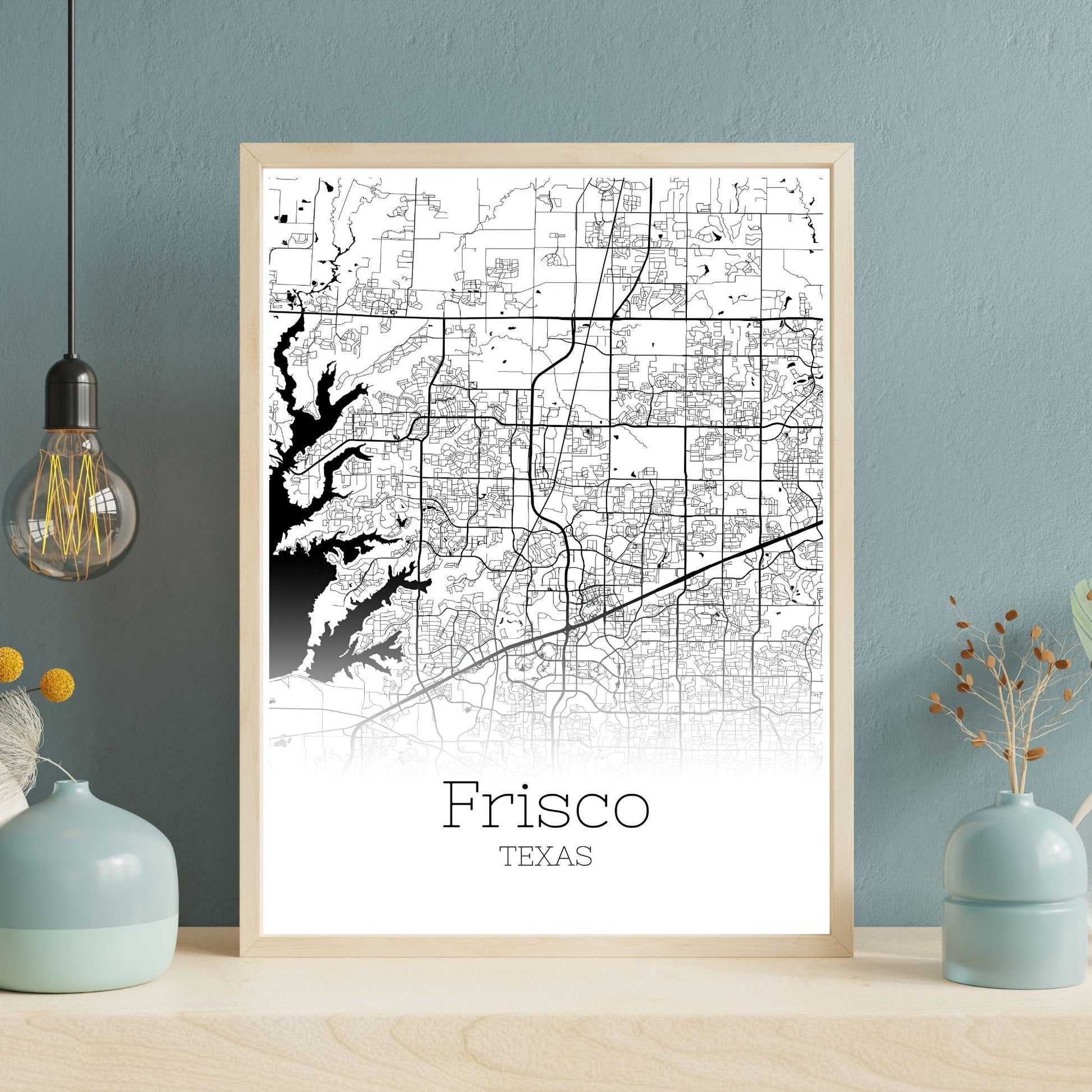 Frisco Texas City Map Poster - GroovyGrove