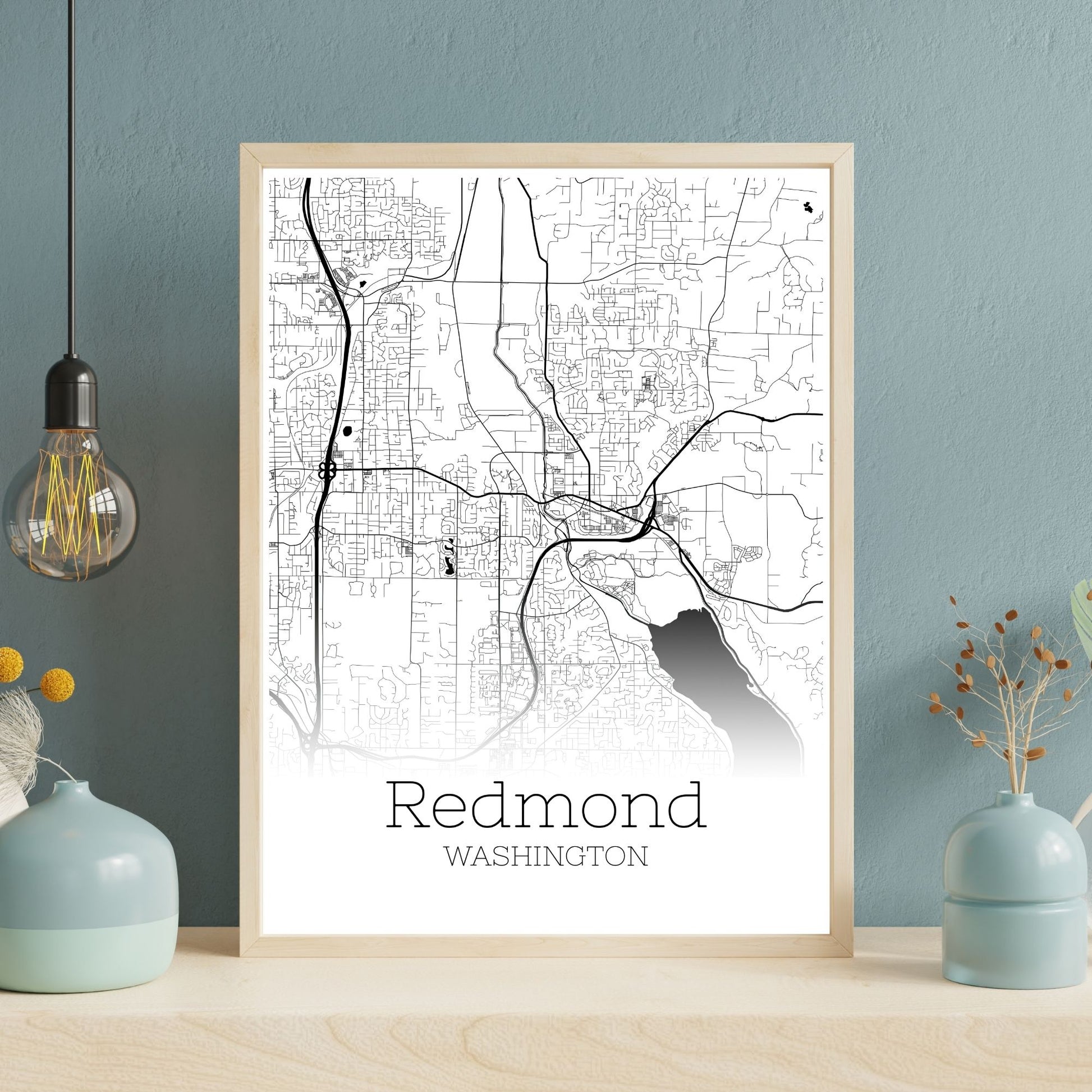 Redmond Washington City Map Poster - GroovyGrove