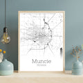 Muncie Indiana City Map Poster - GroovyGrove