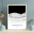 Lakewood Ohio City Map Poster - GroovyGrove