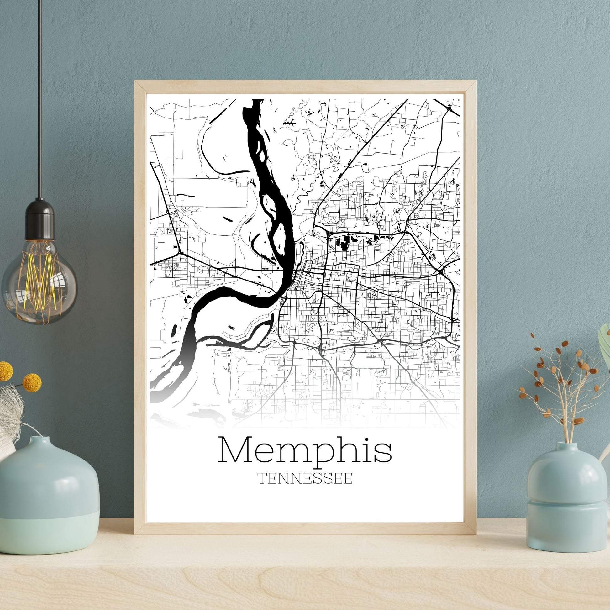 Memphis Tennessee City Map Poster - GroovyGrove