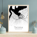 Tacoma Washington City Map Poster - GroovyGrove