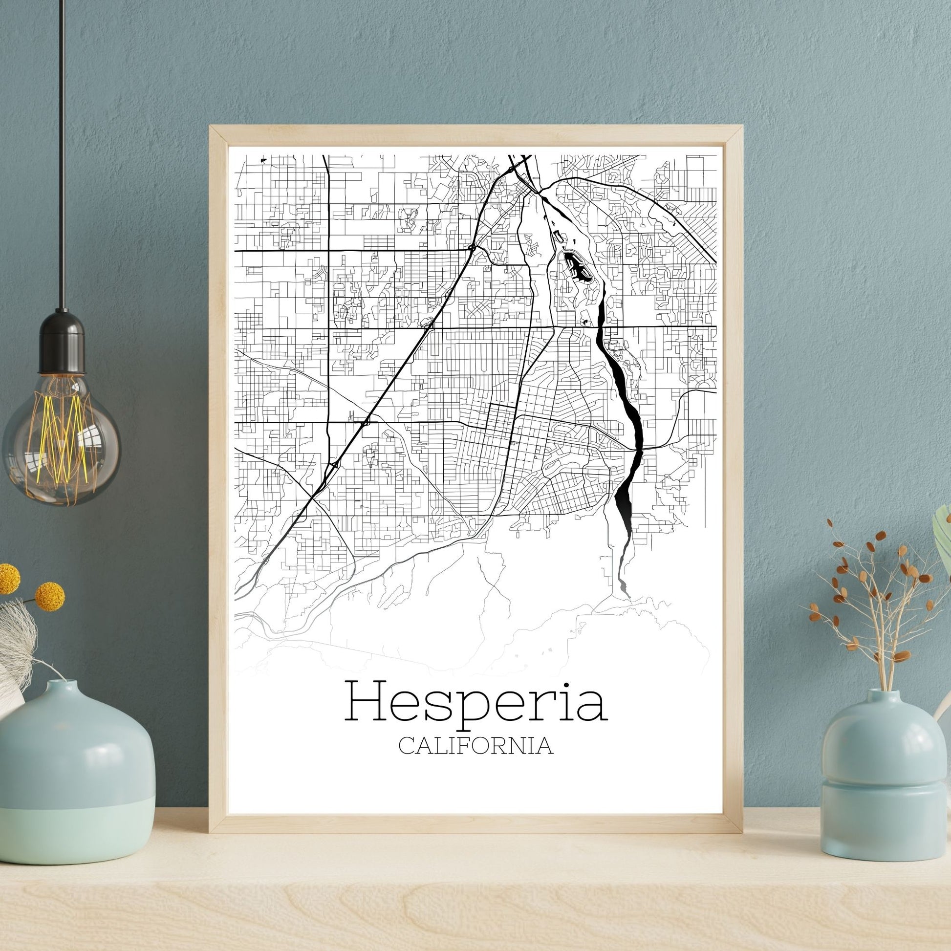 Hesperia California City Map Poster - GroovyGrove