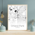 Orland Park Illinois City Map Poster - GroovyGrove