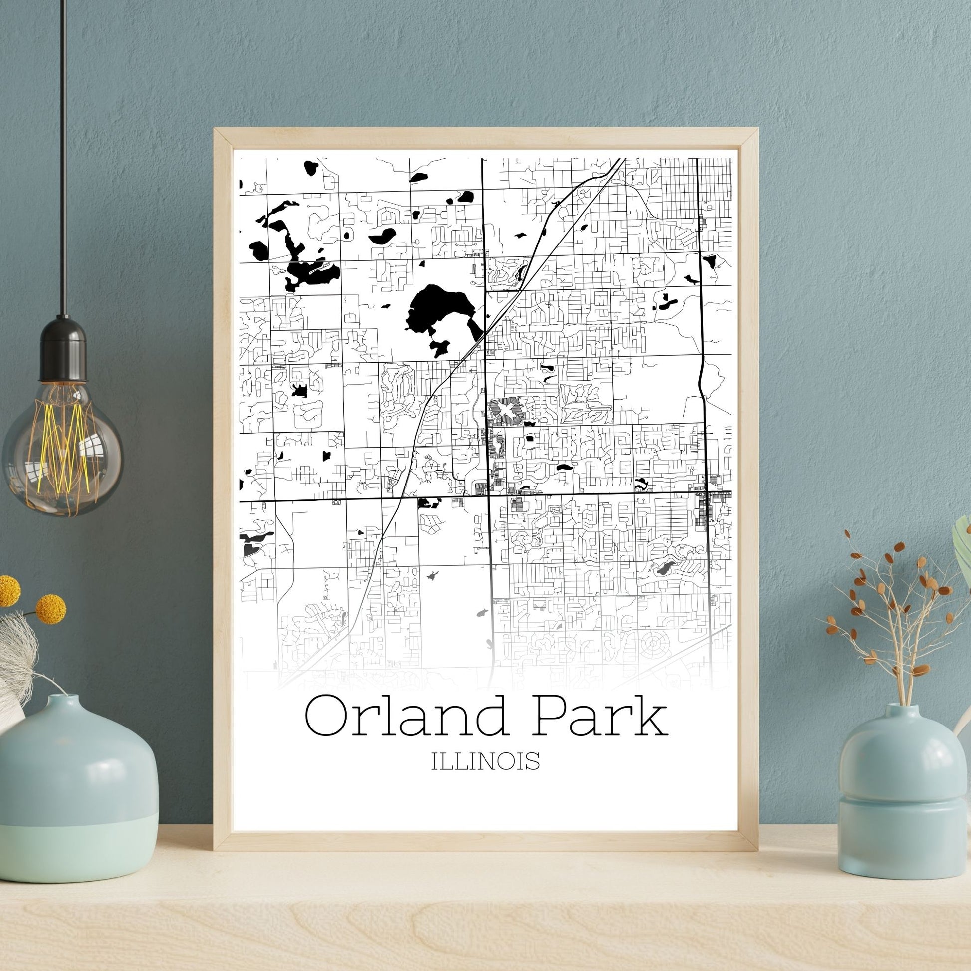 Orland Park Illinois City Map Poster - GroovyGrove