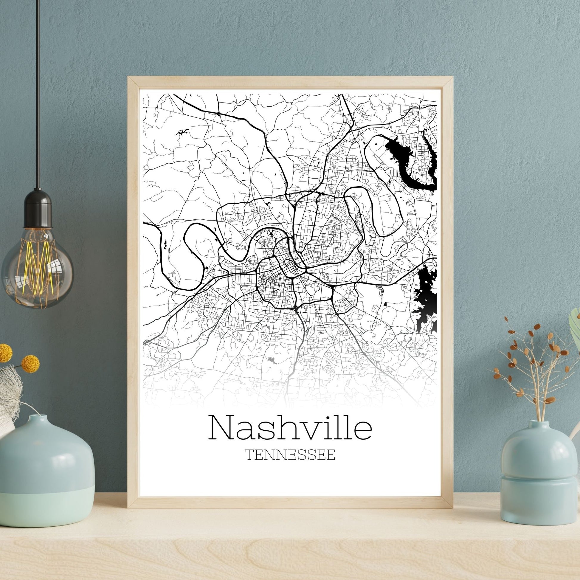 Nashville Tennessee City Map Poster - GroovyGrove