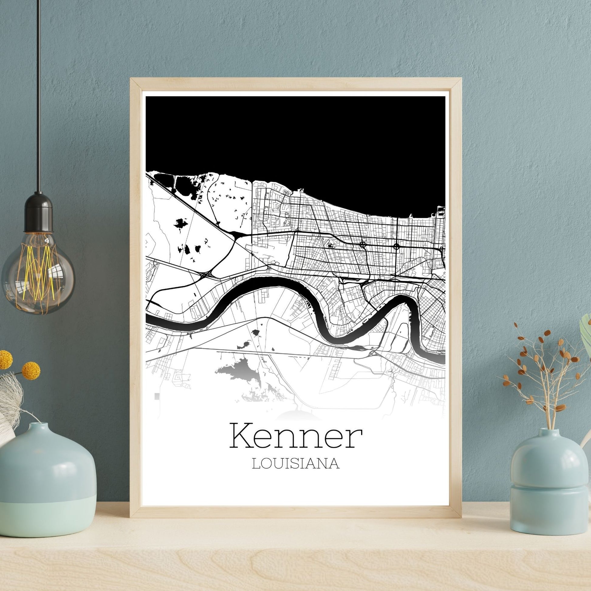 Kenner Louisiana City Map Poster - GroovyGrove