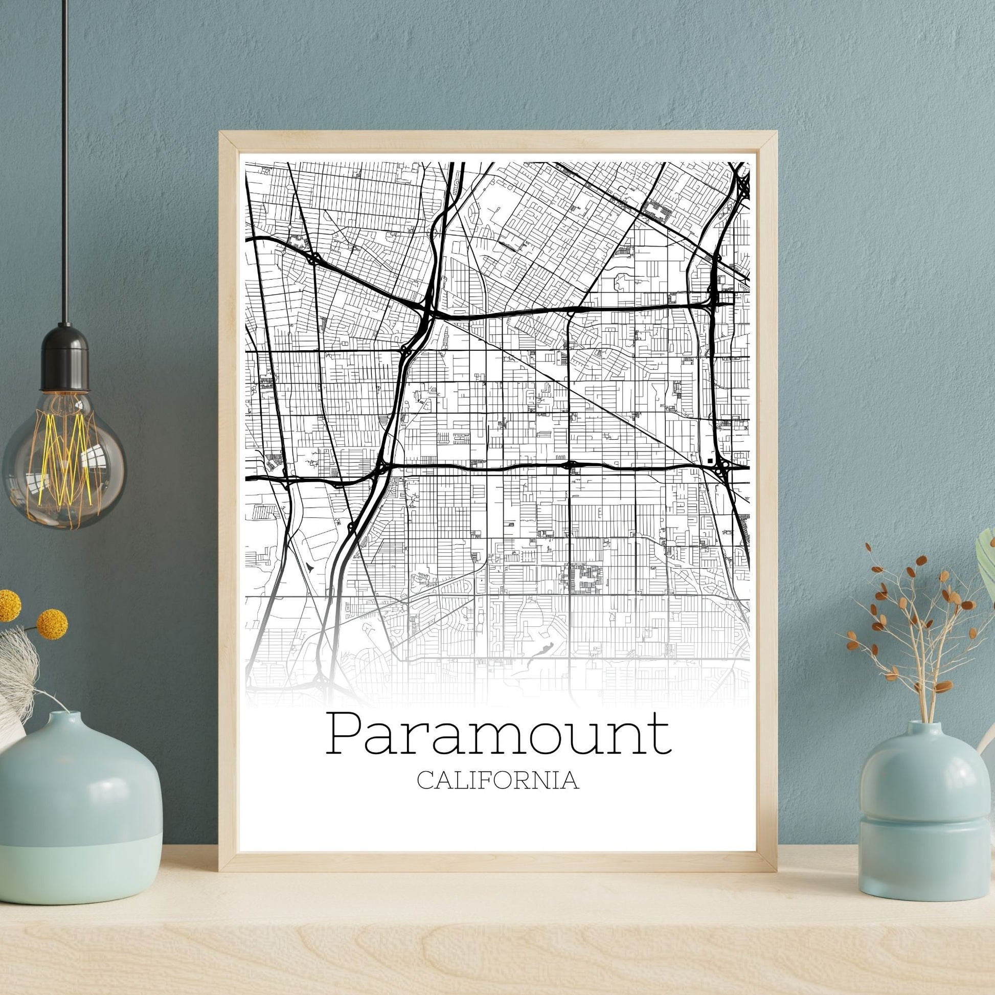 Paramount California City Map Poster - GroovyGrove