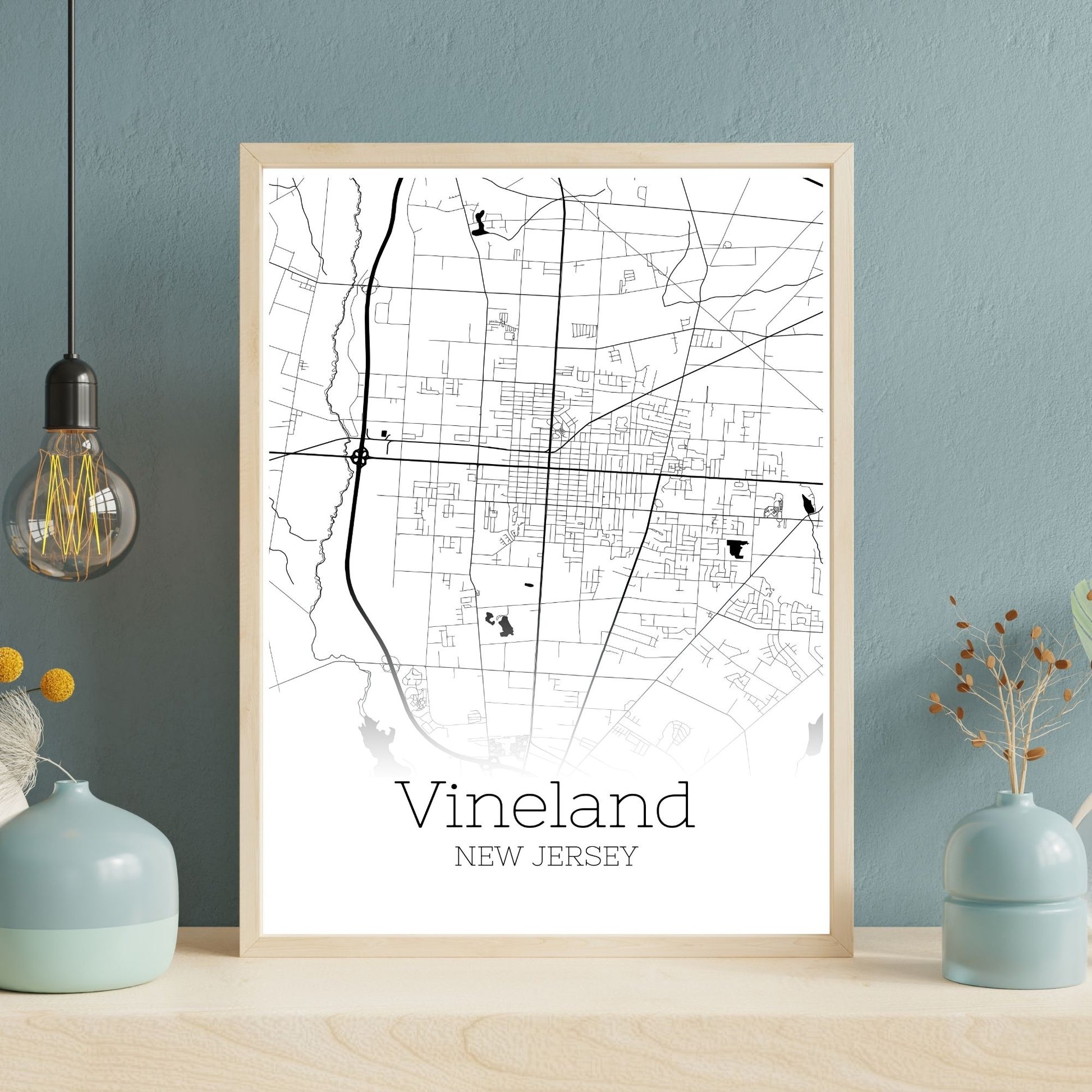 Vineland New Jersey City Map Poster - GroovyGrove